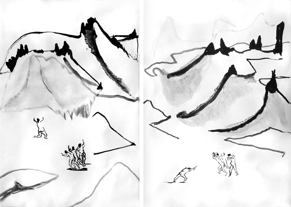 Purgatoire - encres de Marie Sallantin