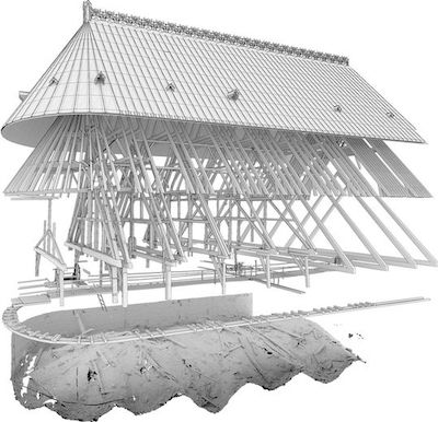 modelisation-3d des charpentes des couvertures pour le choeur