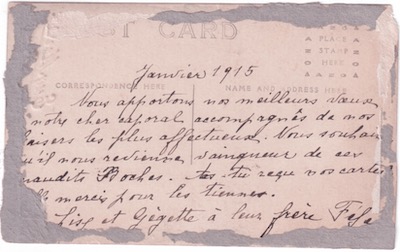 Voeux de Lise et Gertrude à Félix