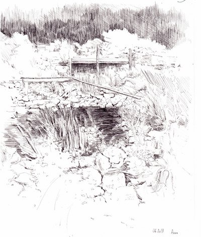 Dessin de Anne Cheriez - Le jardin aux Crouteaux